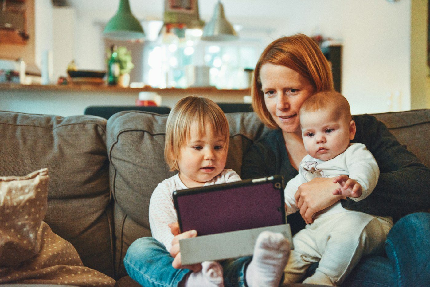 Parent and child talking together